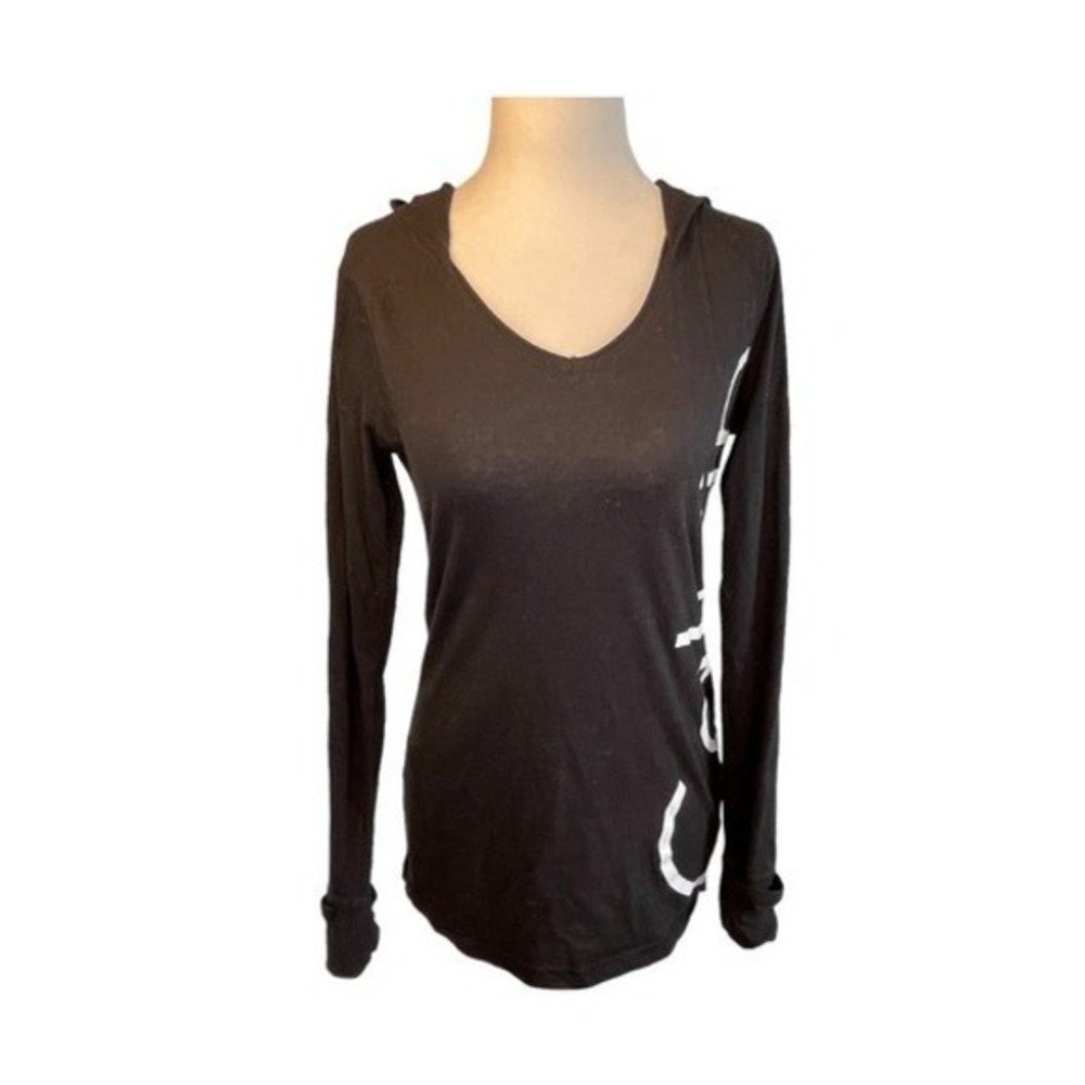 Calvin Klein Performance Hooded Graphic Tee Black Dry Running Logo M